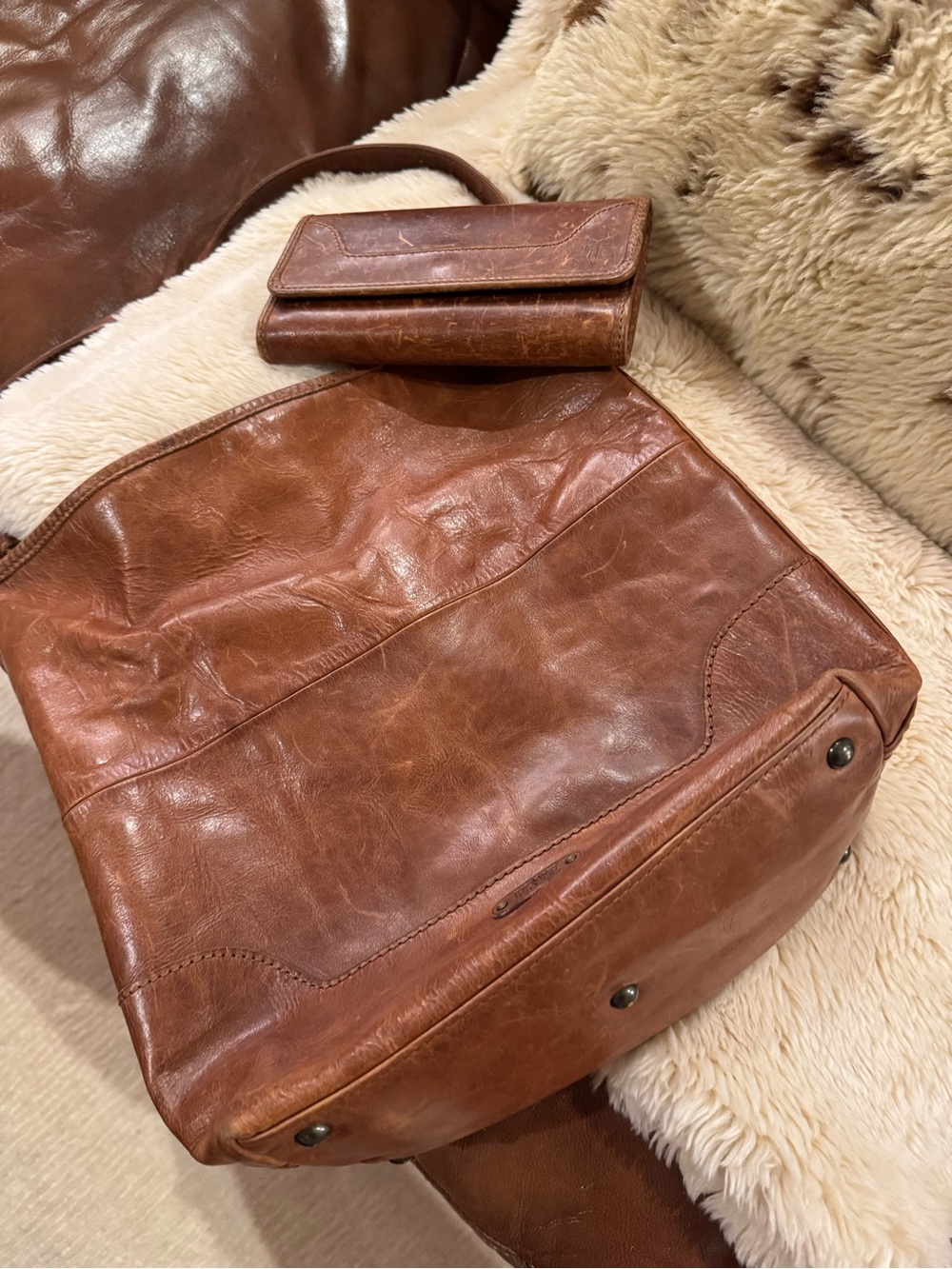 Brown Leather Satchel without Matching Wallet